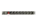 Miniatyrbilde 4 av 5: EnerGenie EG-PDU-014-C14 - Strømfordelerenhet (kan monteres i rack) - AC 250 V - 3680 watt - utgangskontakter: 8 (8 x IEC 60320 C14) - 1U - 3 m kabel