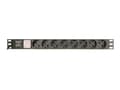 Miniatyrbilde 2 av 5: EnerGenie EG-PDU-014-C14 - Strømfordelerenhet (kan monteres i rack) - AC 250 V - 3680 watt - utgangskontakter: 8 (8 x IEC 60320 C14) - 1U - 3 m kabel