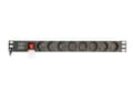 Miniatyrbilde 4 av 5: EnerGenie EG-PDU-014-F - Strømfordelerenhet (kan monteres i rack) - AC 250 V - 3680 watt - utgangskontakter: 8 (8 x strøm) - 1U - 3 m kabel
