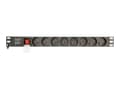 Miniatyrbilde 2 av 5: EnerGenie EG-PDU-014-F - Strømfordelerenhet (kan monteres i rack) - AC 250 V - 3680 watt - utgangskontakter: 8 (8 x strøm) - 1U - 3 m kabel