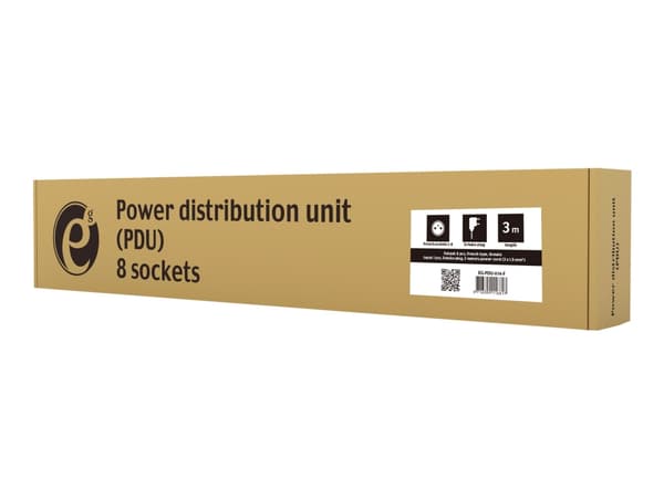 EnerGenie EG-PDU-014-F - Strømfordelerenhet (kan monteres i rack) - AC 250 V - 3680 watt - utgangskontakter: 8 (8 x strøm) - 1U - 3 m kabel Sort