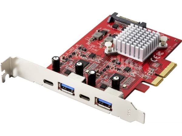 Renkforce RF-4679642 2+2-ports USB 3.1-controllerkort USB-A (USB 3.2 Gen 2), USB-C® PCIe