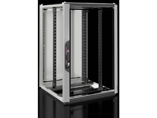 Rittal 5303.124, Fristående rack, 24U, 815 kg, Knapplås, Svart, Grå
