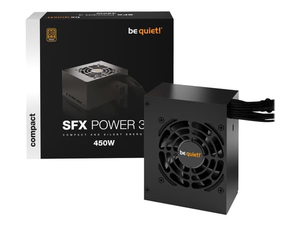 be quiet! SFX Power 3 - Nätaggregat (intern) - SFX12V 3.42/ EPS12V 2.92 - 80 PLUS Bronze - AC 100-240 V - 450 Watt - aktive PFC - Europa Svart