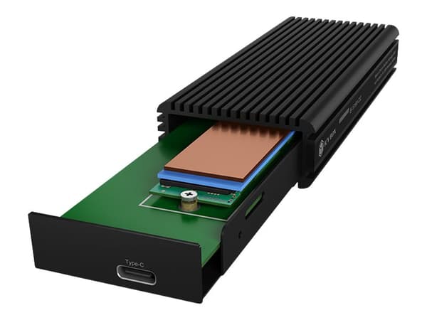 RaidSonic ICY BOX IB-1916M-C32 - Lagringspakke - M.2 - M.2 NVMe-kort / PCIe 3.0 (NVMe) - 20 Gbit/s - USB-C - svart Sort
