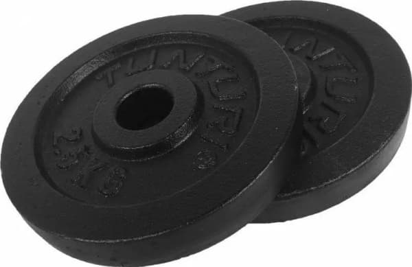 Tunturi 14TUSCL095, Standard, Vektskive av støpejern, 2,5 kg, Svart, 2,5 kg, Rund