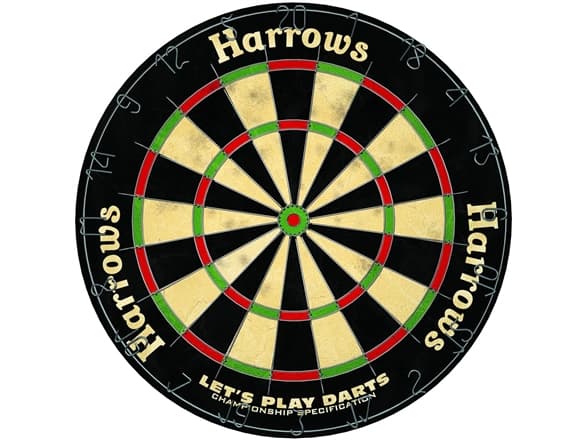 Harrows Darts Lets Play Darts, Dartboard, Svart, Grön, Röd, Gul, Borst, Vuxen, 6 styck