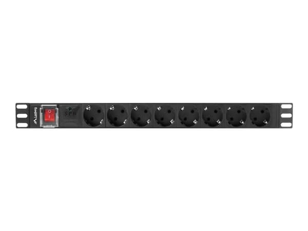 Lanberg - Strømfordelerenhet (kan monteres i rack) - AC 220-250 V - 4000 watt - enkeltfase - inngang: DIN 49441 - utgangskontakter: 8 (DIN VDE 0620-1 Sort