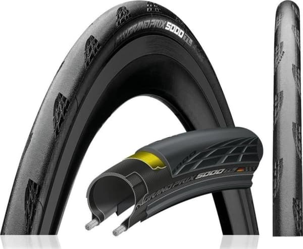 Continental Grand Prix 5000 Vectran 700x23C musta, rullaava, Black Chili yleisrengas