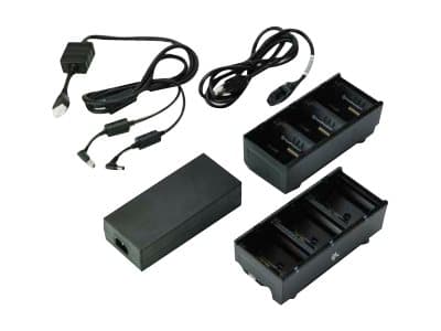 Zebra 3-Slot Battery Charger Connected via Y Cable - Batterilader - utgangskontakter: 3 - USA (en pakke 2) - for QLn 220, 220 Healthcare, 320, 420; Z