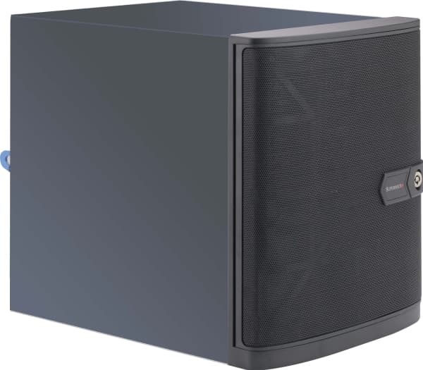 Supermicro CSE-721TQ-350B2, Mini Tower, Server, Sort, Mini-ITX, Vifte feil, Harddisk, Nettverk, Kraft indikator, Kensington