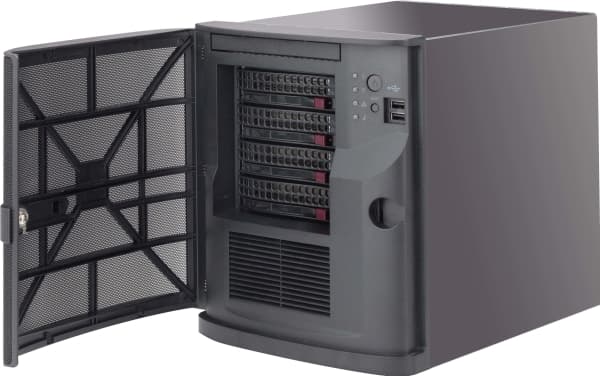Supermicro CSE-721TQ-350B2, Mini Tower, Server, Sort, Mini-ITX, Vifte feil, Harddisk, Nettverk, Kraft indikator, Kensington Sort
