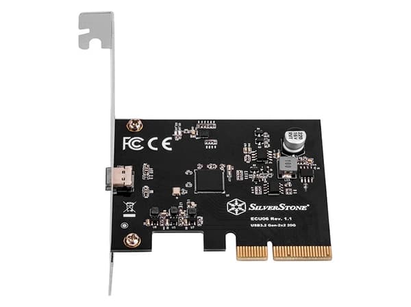 Silverstone ECU06, PCIe, USB 3.2 Gen 2 (3.1 Gen 2), Lavprofil, PCIe 3.1, 20 Gbit/sek., 0 - 85 °C