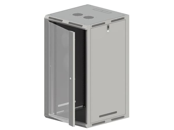 Alantec SW-24U-600-600-N-DSJ-OP-RP-B-S, Fristående rack, 24U, 80 kg, Grå