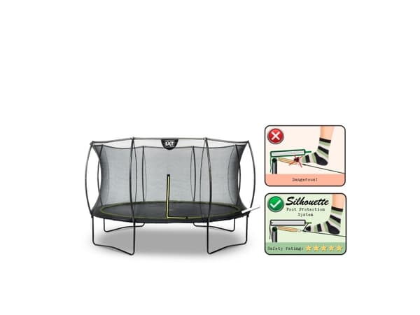 EXIT Silhouette trampoline - Ø: 366 cm. - Svart - Inkl. Sikkerhetsnett