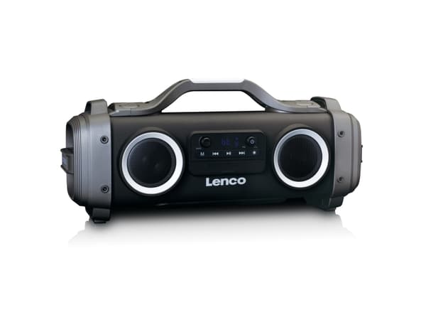 Lenco SPR-200BK, 2.0 kanaler, 50 W, Kabel & Trådlös, Bärbar stereohögtalare, Svart, Cylinder