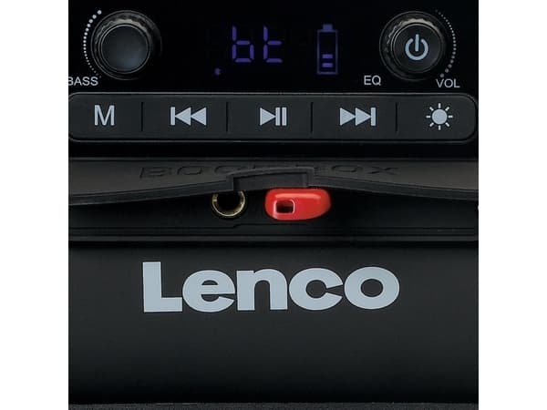 Lenco SPR-200BK, 2.0 kanaler, 50 W, Kabel & Trådlös, Bärbar stereohögtalare, Svart, Cylinder