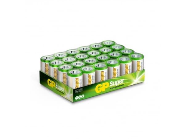 GP Batteries Super Alkaline 14A/LR14, Kertakäyttöinen akku, LR14, Alkali, 1,5 V, 24 kpl, Monivärinen