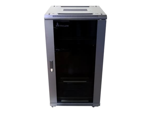 Extralink - Rack skåp - golvstående - svart - 27U - 19"
