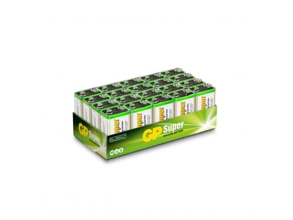 GP Batteries Super Alkaline 1604A/6LF22, Engangsbatteri, 9V, Alkalinsk, 9 V, 20 stykker, Flerfarget