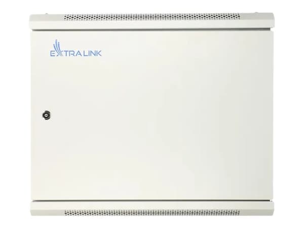 Extralink EX.12981, Seinään asennettava laitekehikko, 12U, 60 kg, Näppäinlukko, Harmaa