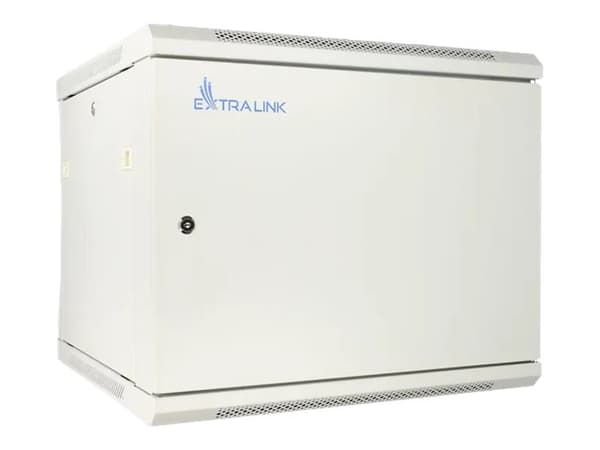 Extralink EX.12981, Seinään asennettava laitekehikko, 12U, 60 kg, Näppäinlukko, Harmaa