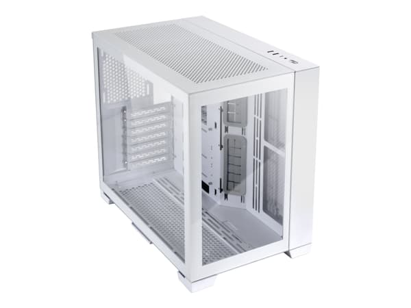 Lian Li O11 Dynamic Mini - Tower - ATX - sidepanel med vindu (herdet glass) - ingen strømforsyning (SFX12V/SFX-L12V) - snøhvitt - USB/lyd
