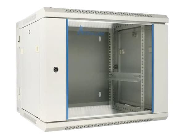 Extralink AZH - Rack skåp - svängtyp - väggmontering - grå - 12U - 19"