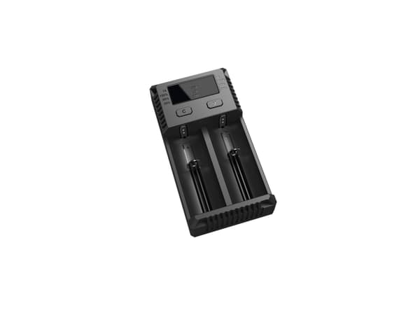 Nitecore NEW i2, litiumjernfosfaatti (LiFePO4), litium-ioni (Li-Ion), Nikkelimetallihydrid (NiMH), AA, AAA, AAAA, C, D musta