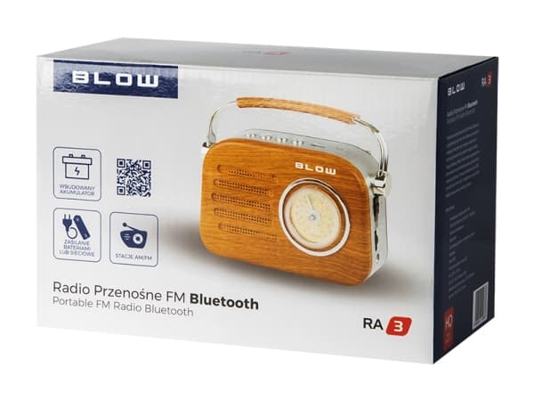 BLOW 77-532#, Kannettava, Analoginen, AM,FM, 87,5 - 108 MHz, 530 - 1600 kHz, Puu