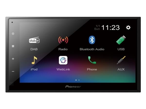 Pioneer DMH-A340DAB, Svart, 2 DIN, 200 W, 4.0 kanaler, 50 W, Android, iOS