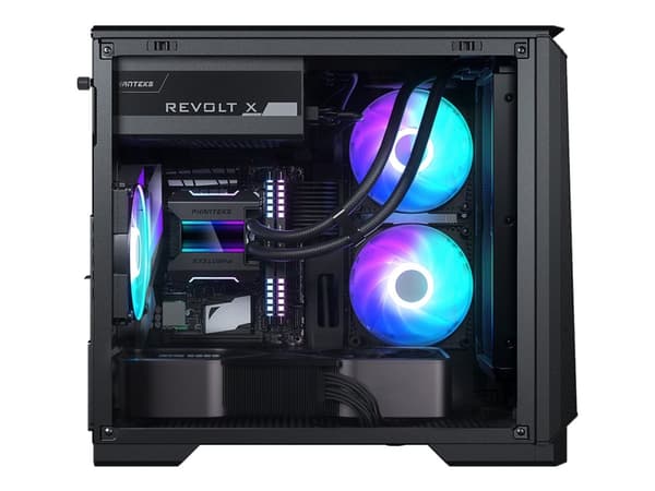 Phanteks Eclipse P200A - Mini-ITX-torn - genomskinlig sidopanel (härdat glas) - ingen strömförsörjning - svart - USB/ljud