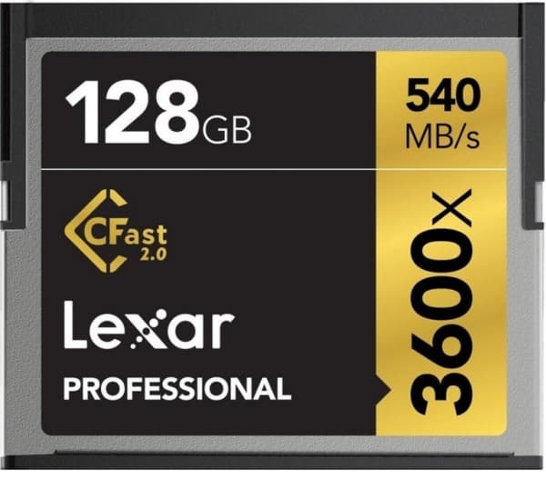 Lexar CFast 2.0, 128 GB, 128 GB, CompactFlash, 540 MB/s