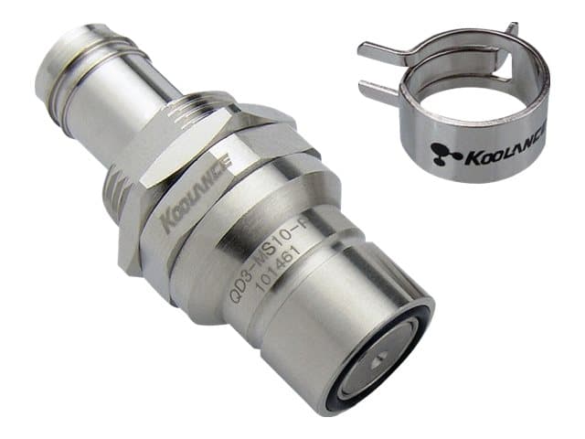 Koolance QD3 Male Quick Disconnect No-Spill Coupling, Panel Barb for ID 10mm (3/8in) - Koppling till vätskekylsystem