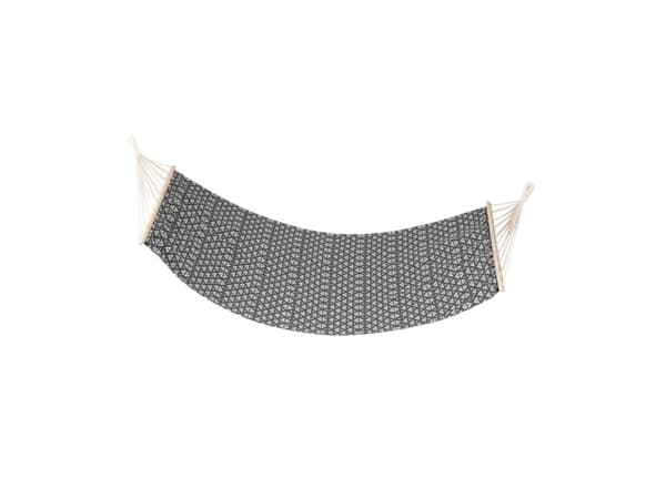 Spokey ZUNI, Upphängningsbar hängmatta, 120 kg, 2 personer, Bomull, Svart, Vit, 1000 mm