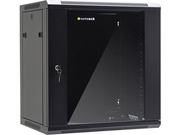 Netrack - Rack skåp - väggmontering - svart - 12U - 19"