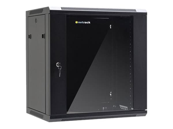 Netrack - Rack skåp - väggmontering - svart - 12U - 19"
