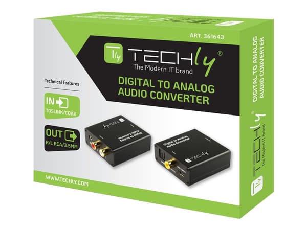 TECHly - Lydomformer fra digital til analog - svart