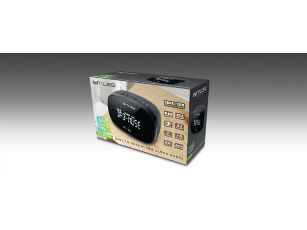 Muse M-150 CDB, Klockradio, Analog och digital, DAB, DAB+, FM, PLL, LCD, Svart, Knappar