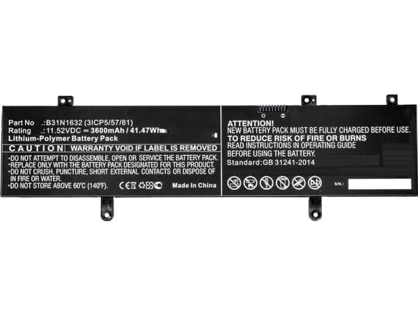 CoreParts - Akut tietokoneen akku - Litium-polymeeri - 3600 mAh - 41.5 Wh - lajittelu - ASUS 14:lle