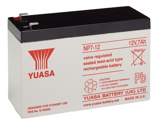 Yuasa NP7-12L, Forseglet blysyre (VRLA), 12 V, 1 stykker, Svart, Hvit, 5 år, 20 timer