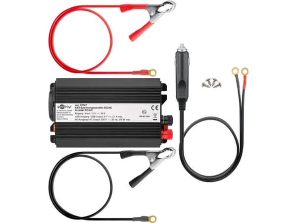 Goobay 52767, Växelriktare för bil, Automatisk, 12 V, 300 W, 230 V, DC-to-AC