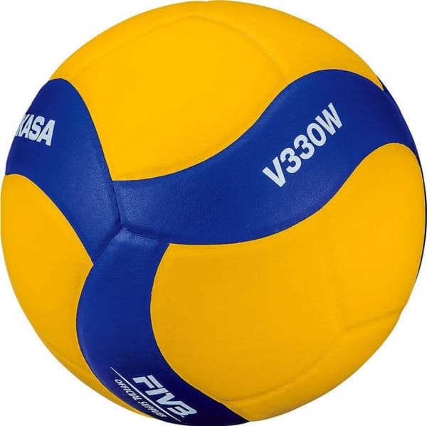 MIKASA V330W, Blå, Vit, Gul, Nylon, inomhus, FIVB, Mönstrad, 1 styck