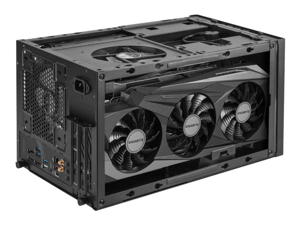 SilverStone SUGO SG15B - Kube - Mini-DTX - ingen strømforsyning (ATX / PS/2) - svart - USB/lyd