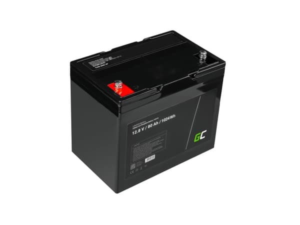 Green Cell CAV12, Litiumjärnfosfat (LiFePo4), 80 Ah, 12 V, Bil, 168 mm, 260 mm