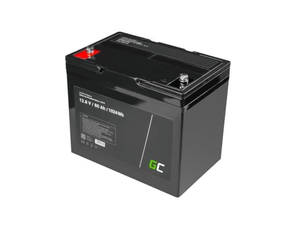 Green Cell CAV12, Litiumrautafosfaatti (liFePo4), 80 ah, 12 V, Auto, 168 mm, 260 mm