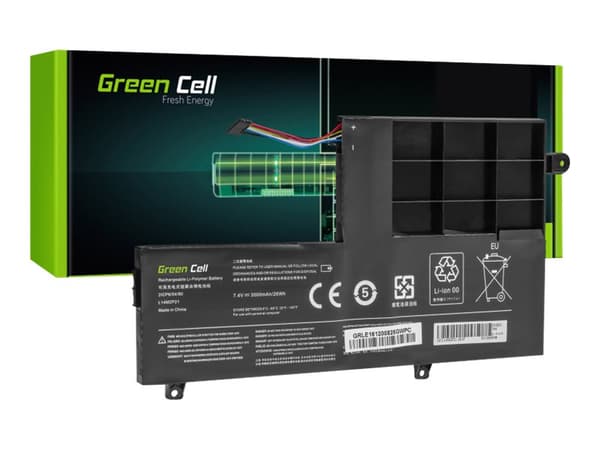 Green Cell - Batteri til bærbar PC (tilsvarer: Lenovo L14L2P21, Lenovo L14M2P21) - litiumpolymer - 2-cellers - 3150 mAh - svart - for Lenovo Yoga 500