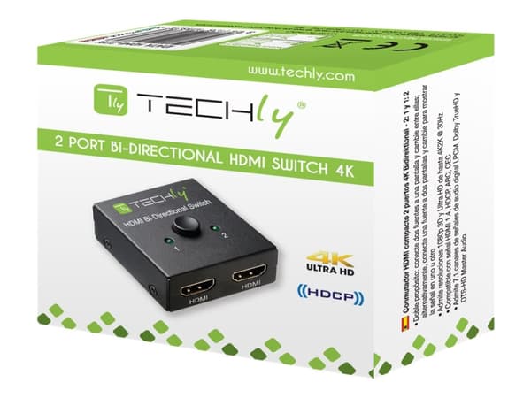 TECHly - Video/audio switch - 2 x HDMI - stasjonær