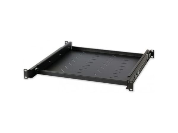 Techly I-CASE SLIDE-350BX, Justerbar hylla, Svart, 40 kg, 1U, 48,3 cm (19"), 445 mm