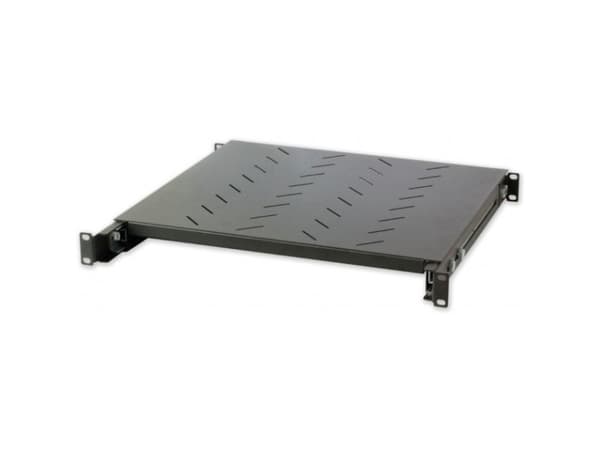 Techly I-CASE SLIDE-350BX, Justerbar hylla, Svart, 40 kg, 1U, 48,3 cm (19"), 445 mm